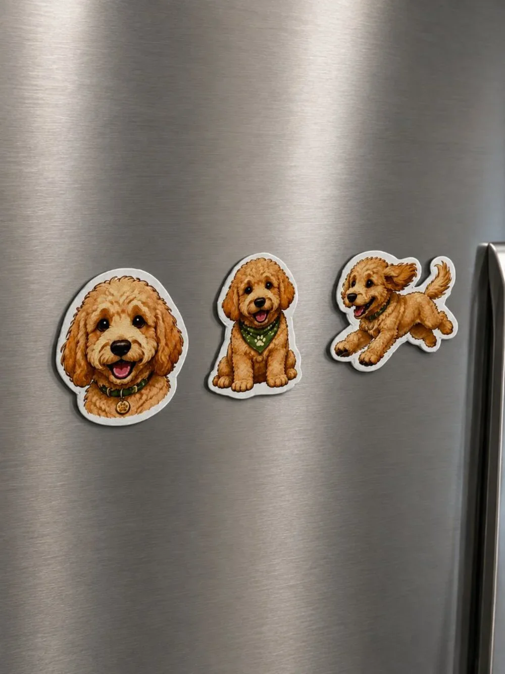 3 Flexible Dog Magnets Mini Goldendoodle Doodle Puppy Refrigerator Fridge Decor
